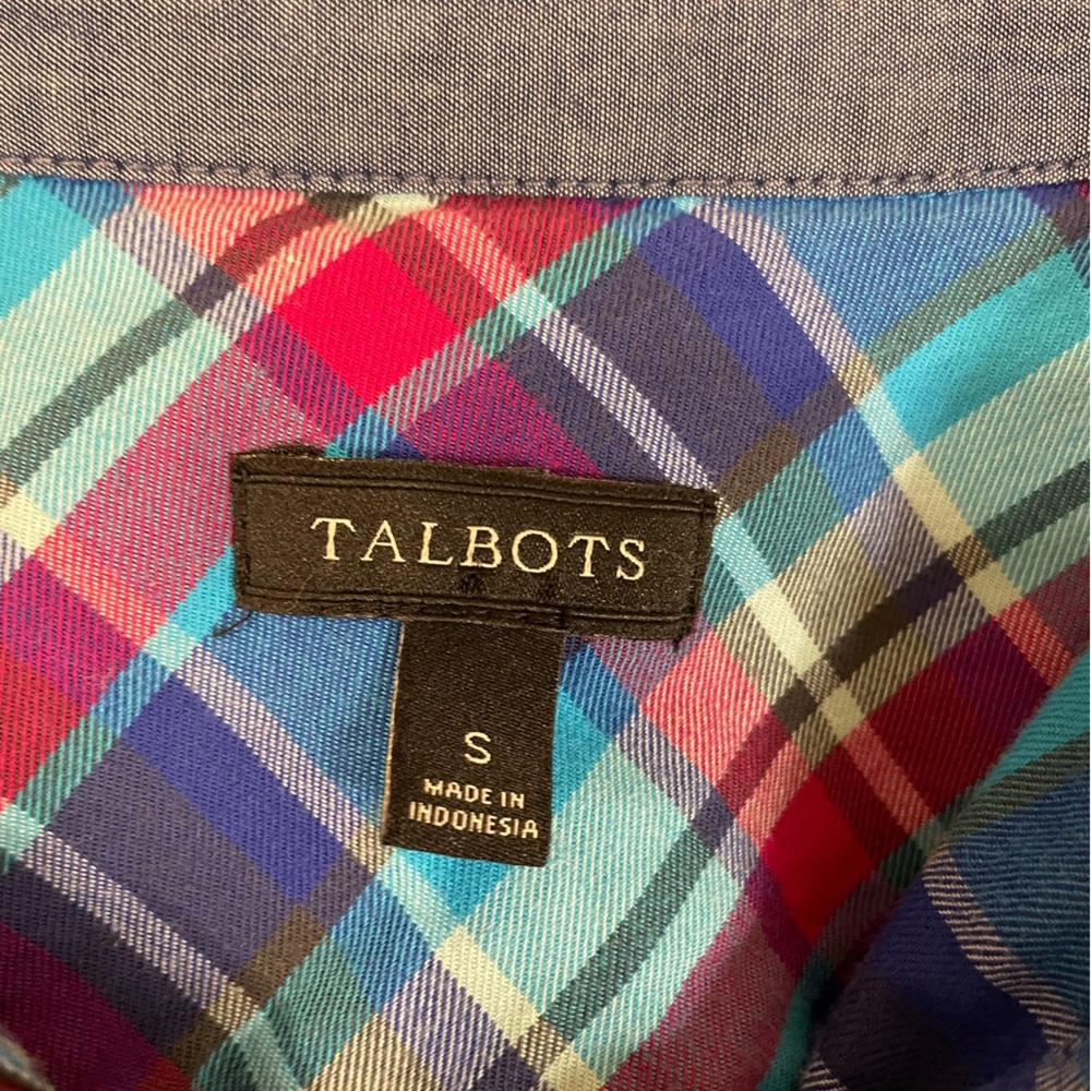 Talbots Multicolored Button Down Long Sleeve Flan… - image 3